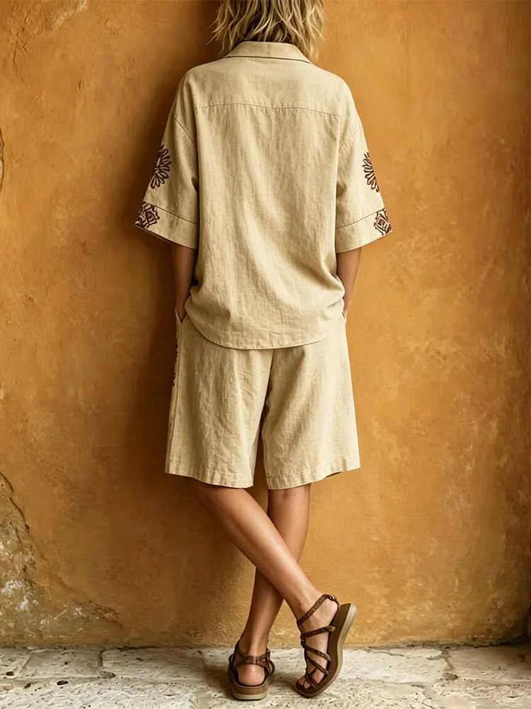 Saskia™ | Ethnic-Art Top & Trouser Set