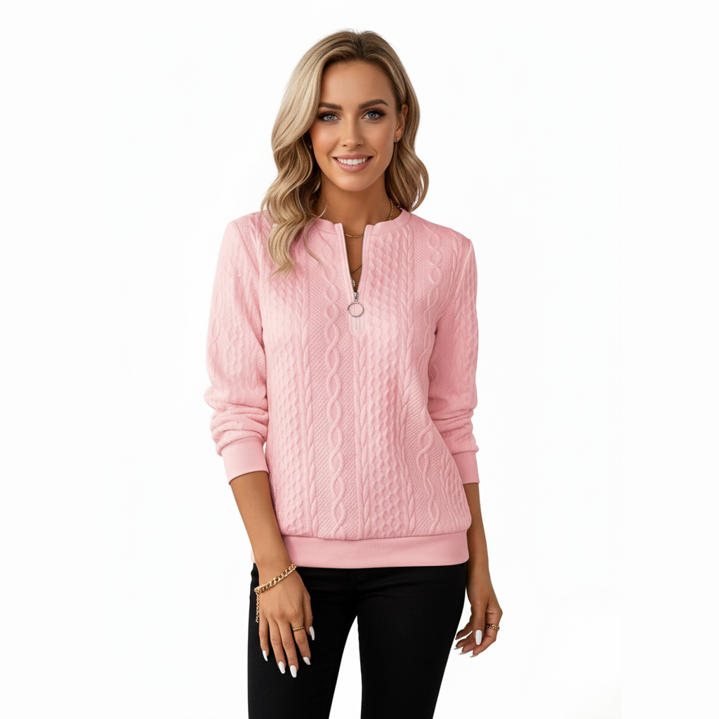 Tresslyn™ | Women's Cable-Knit Quarter-Zip Pullover