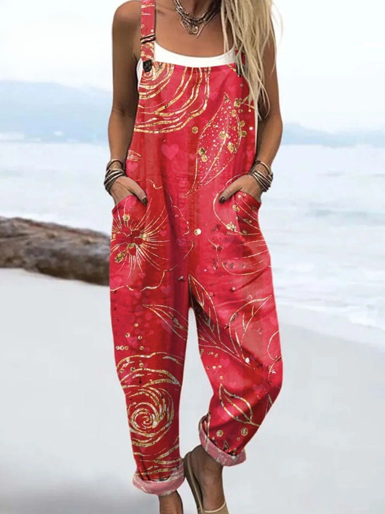 Helena™ | Floral Print Dungarees