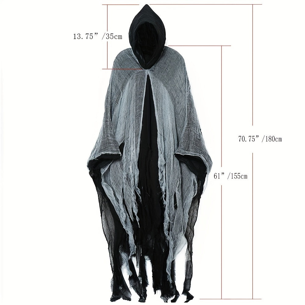 Women's Halloween Skeleton Hooded Cape & Mask