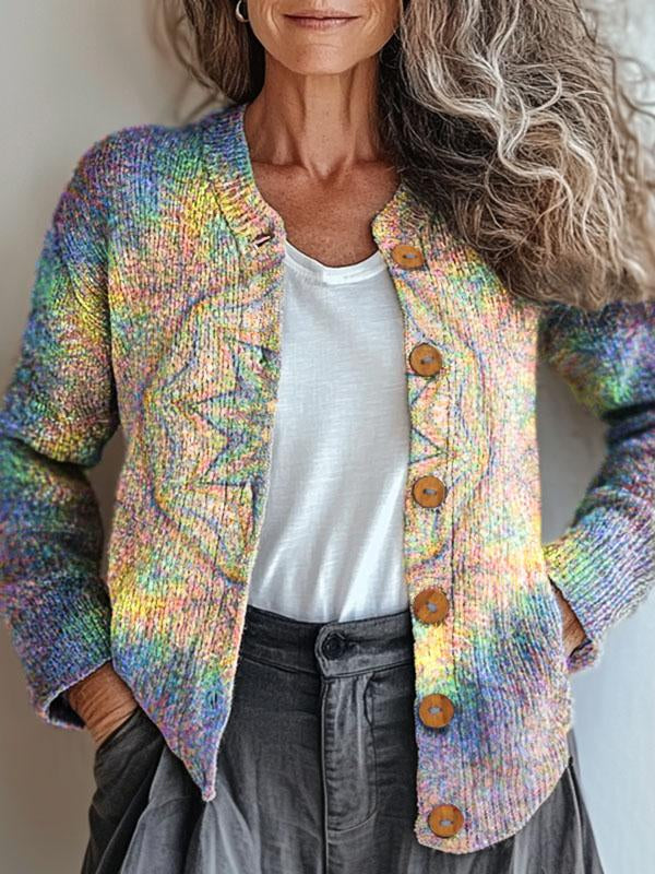 Rainelle™ | Pastel Rainbow Cardigan