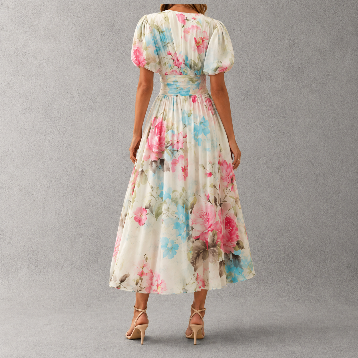 Eleanora™ | Floral Wrap Midi Dress
