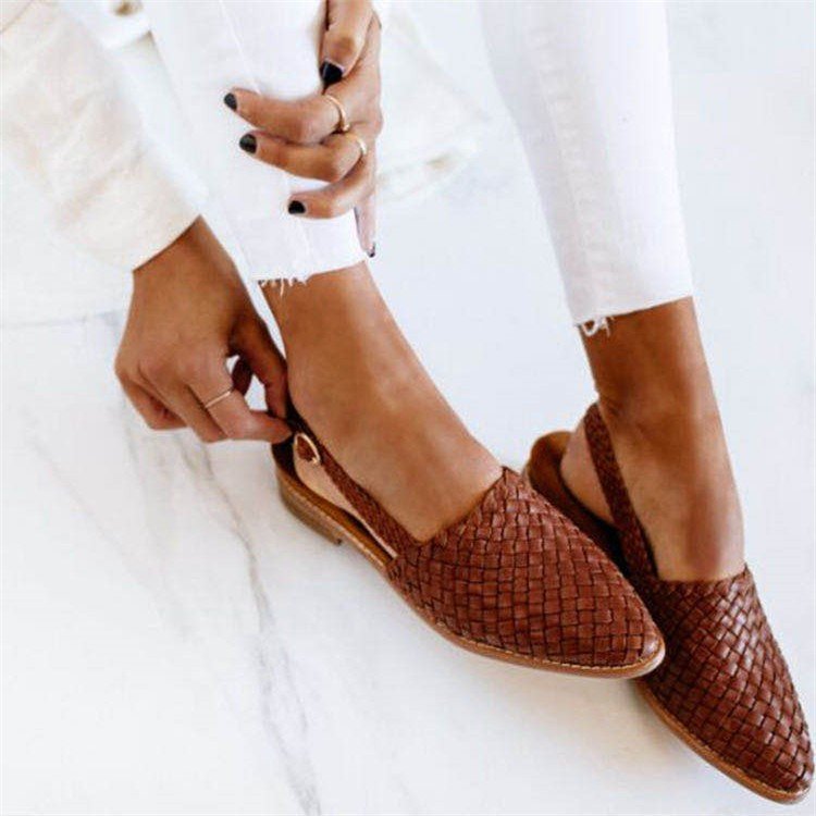 Priscella™ | Woven Pointed-Toe Flat Mule