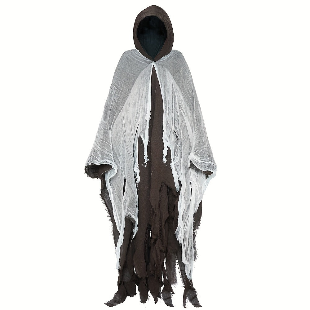 Women's Halloween Skeleton Hooded Cape & Mask