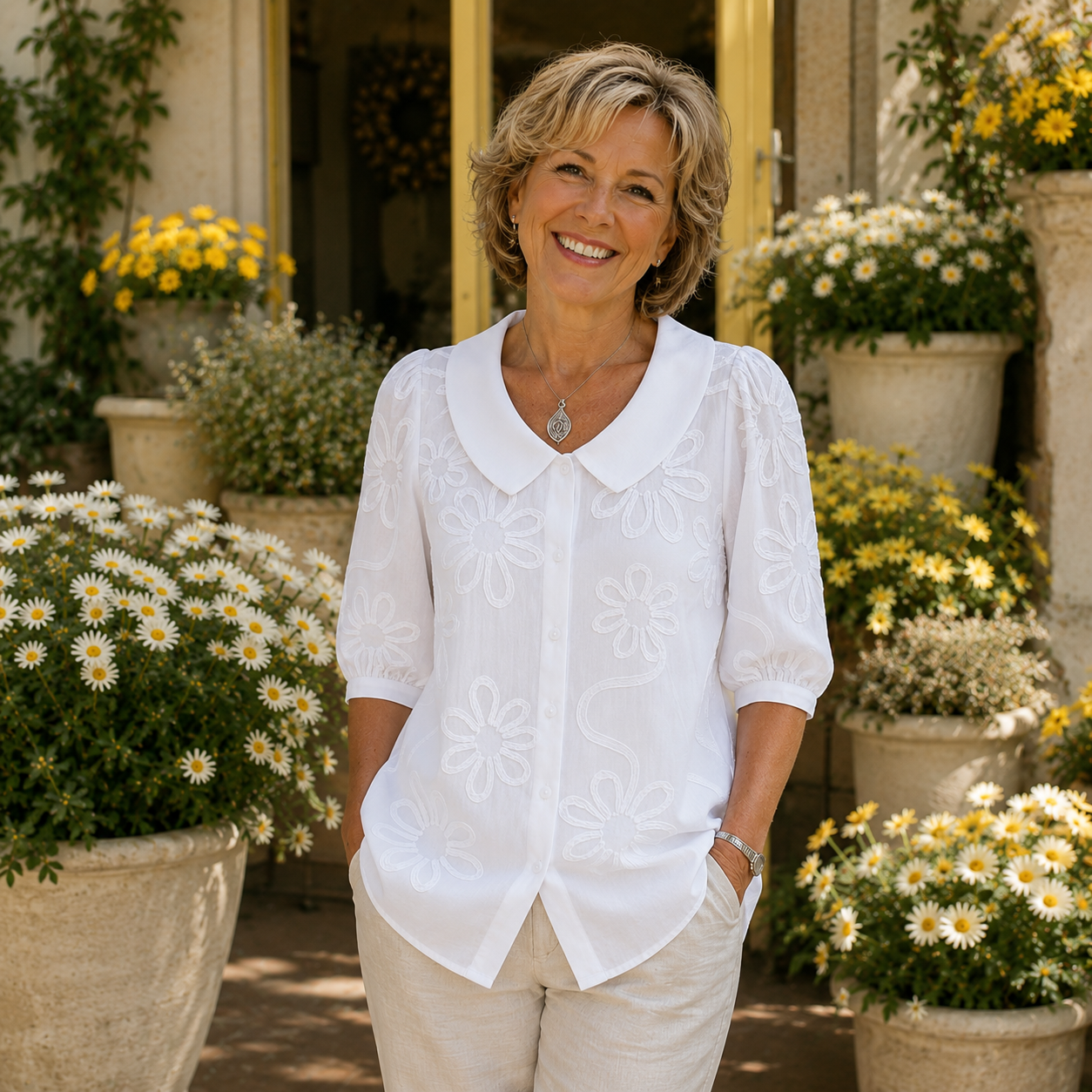 Velaine™ | Elegant Floral Blouse