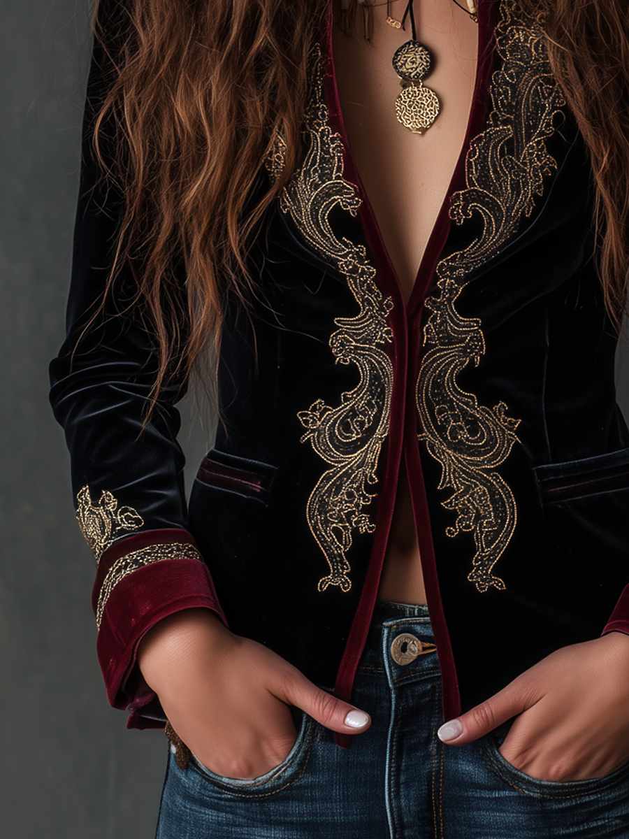 Raquelle™ | Vintage Baroque Embroidered Blazer