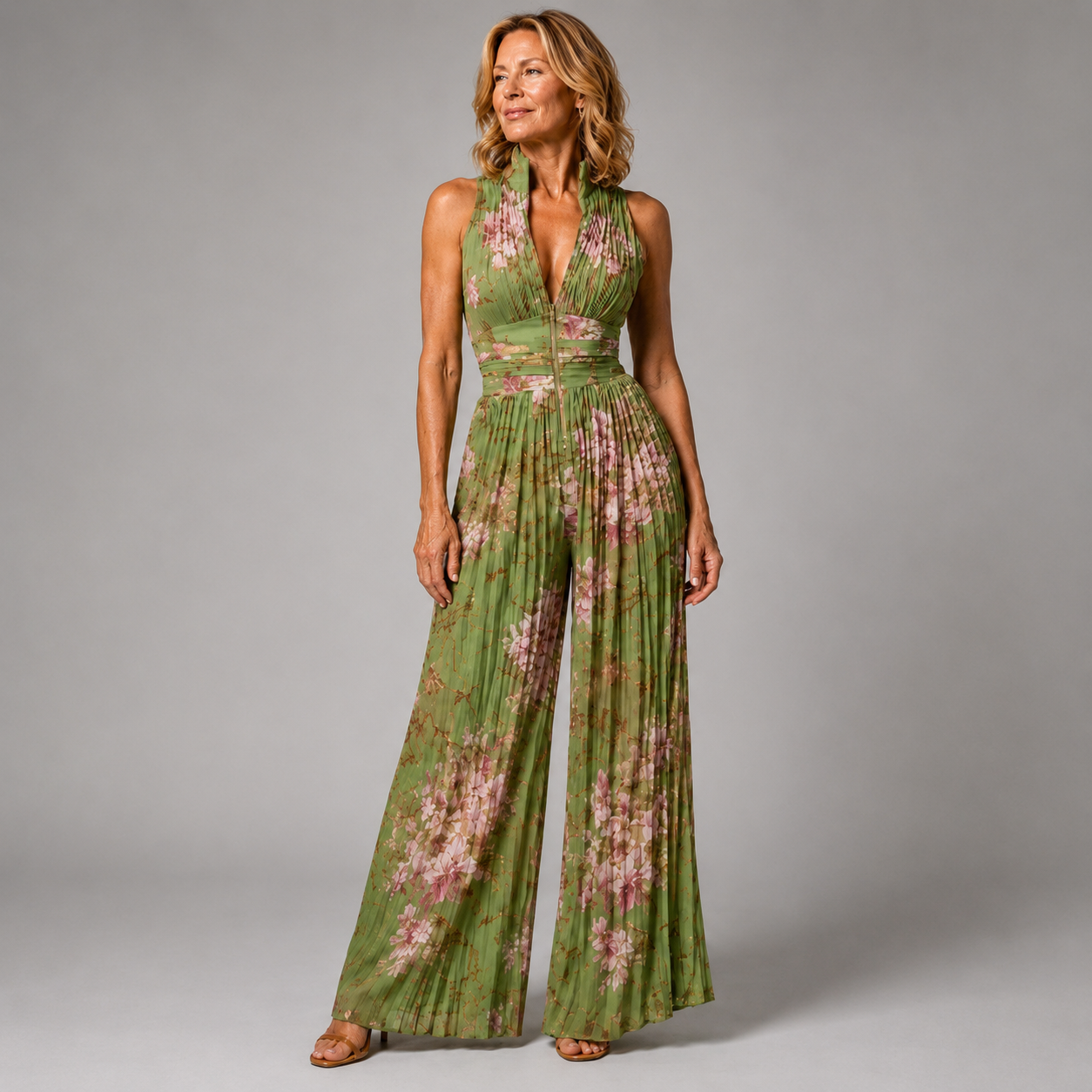 Dahlia™ | Floral Halter Wide-Leg Jumpsuit