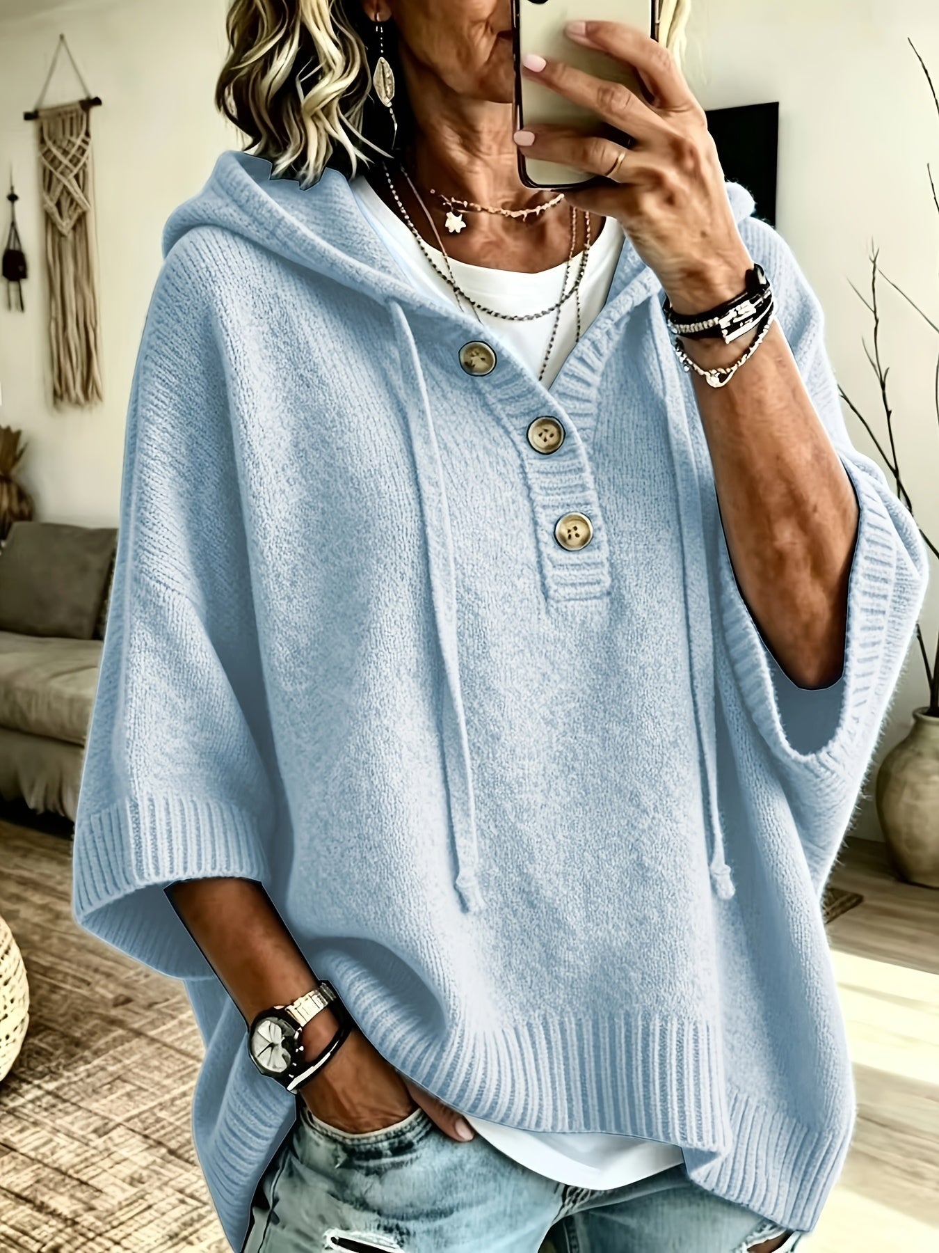 Mirabel™ | Hooded Cape Sweater