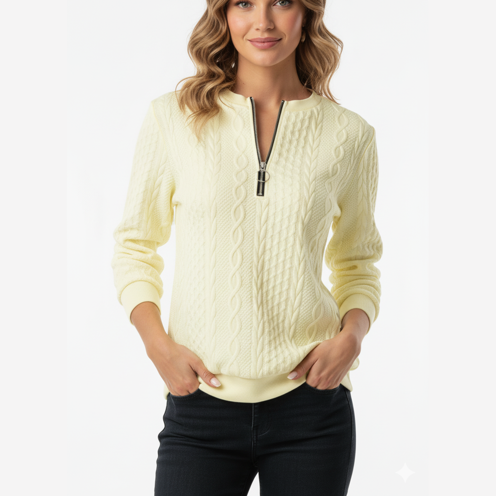 Tresslyn™ | Women's Cable-Knit Quarter-Zip Pullover