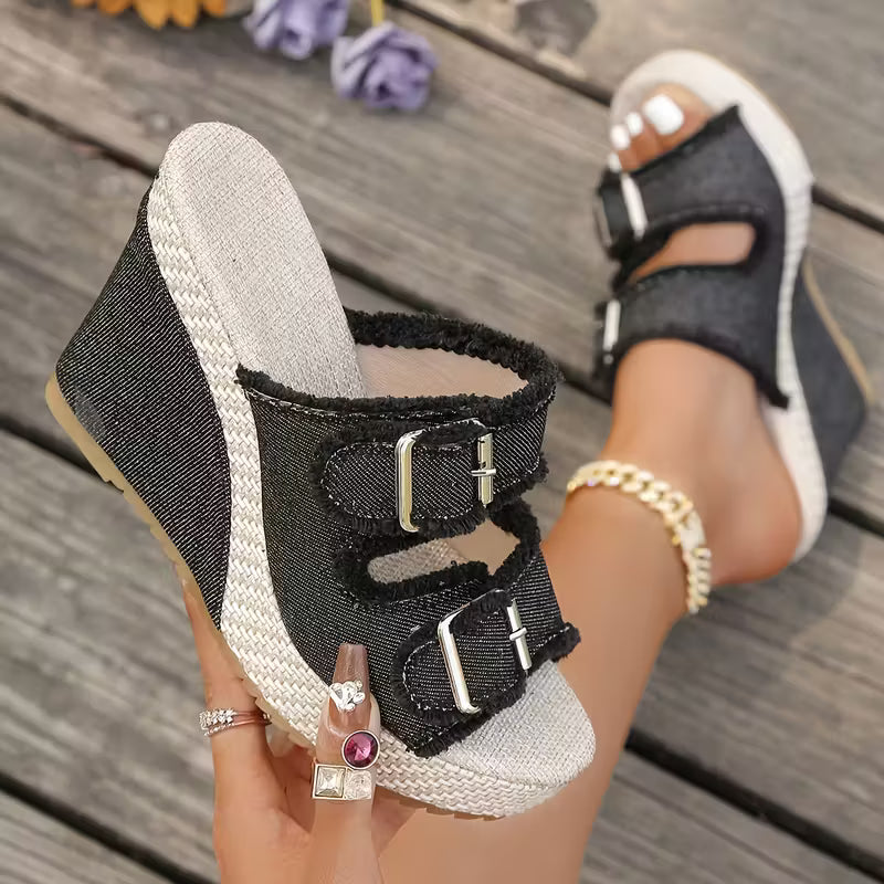 Damaris™ | Fray Edge Wedge Sandals