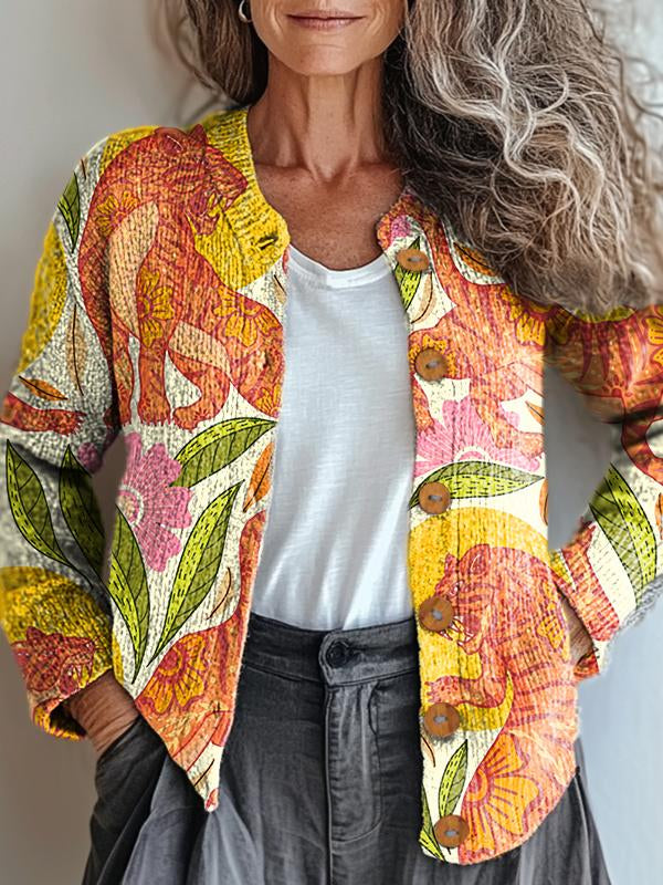 Kiandra™ | Vibrant Tropical Print Cardigan