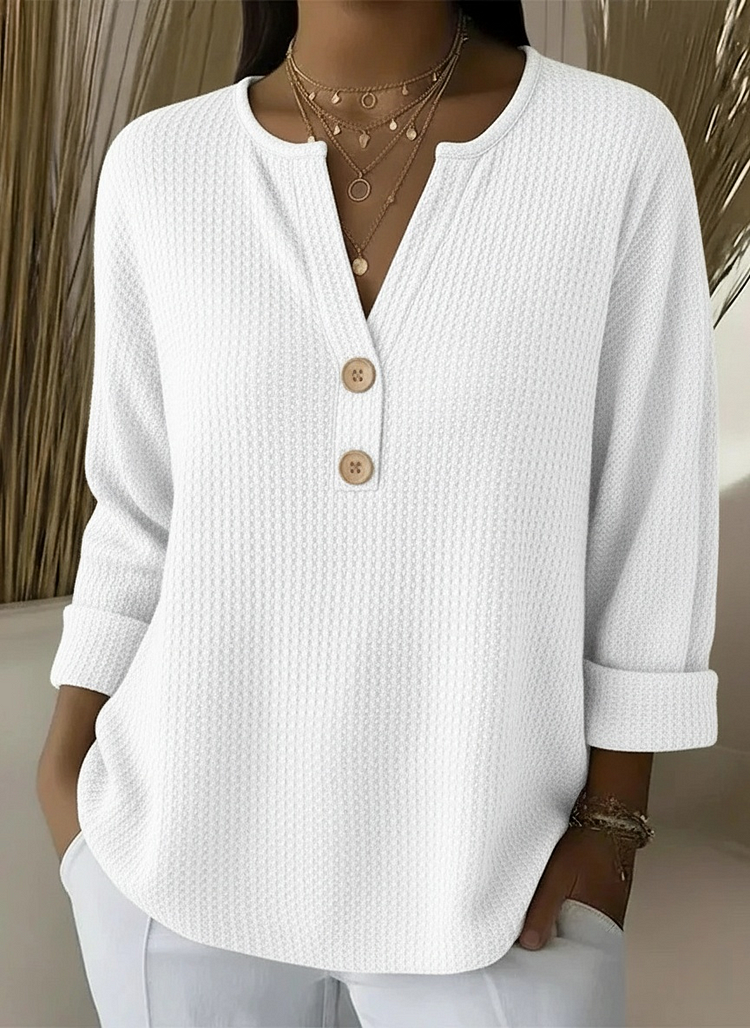 Anouk™ | Textured Button Sweater