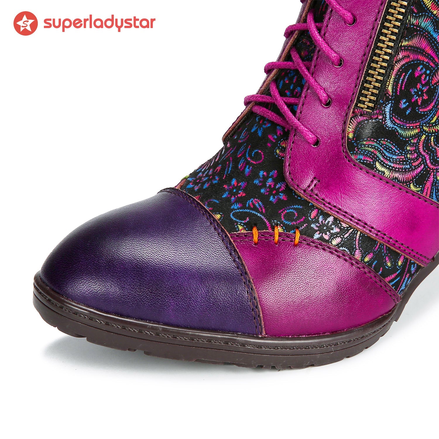Evanthelle™ | Handcrafted Patchwork Ankle Boots