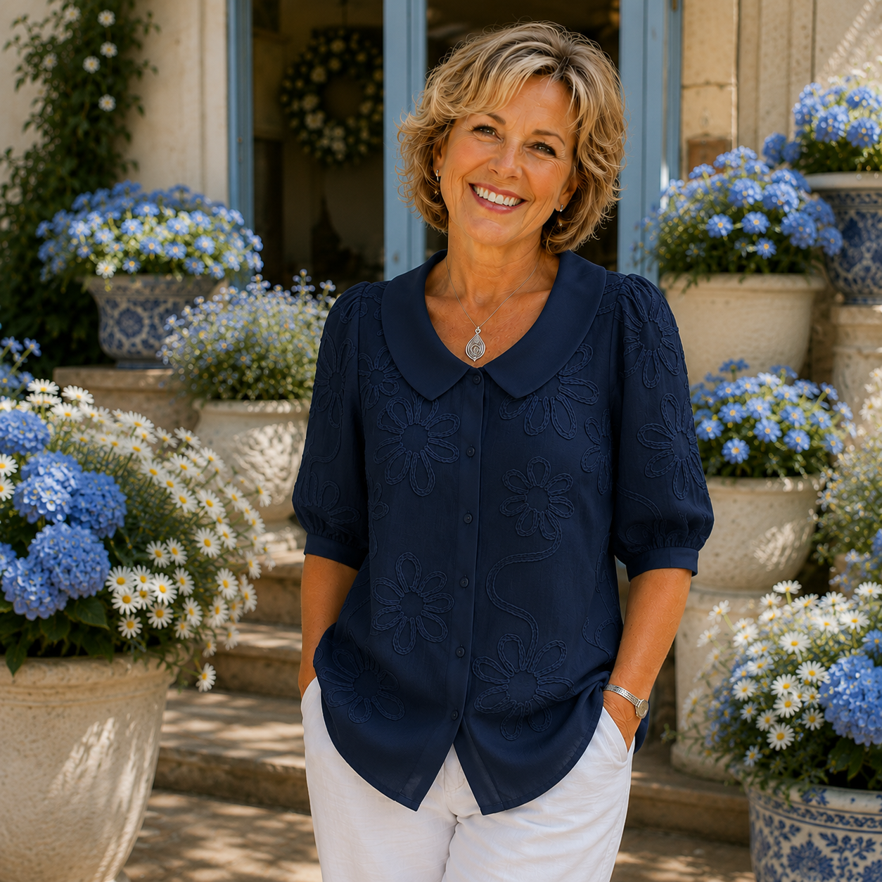 Velaine™ | Elegant Floral Blouse