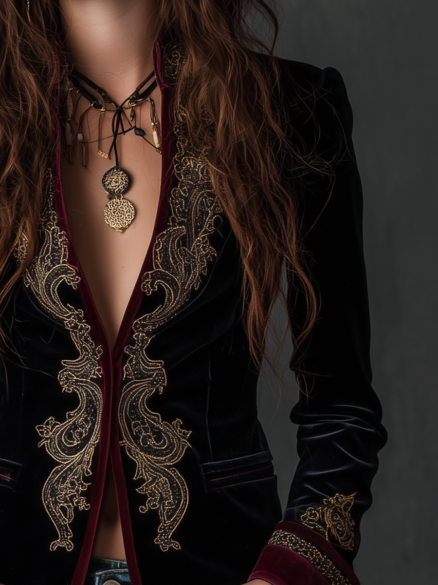Raquelle™ | Vintage Baroque Embroidered Blazer