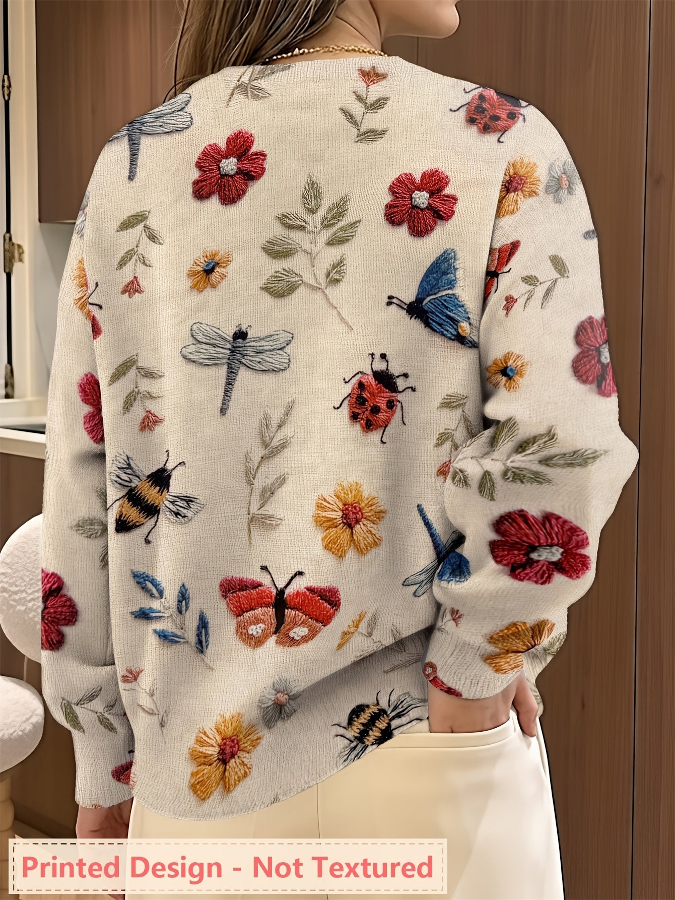 Esmé™ | Botanical Print Crewneck Sweater