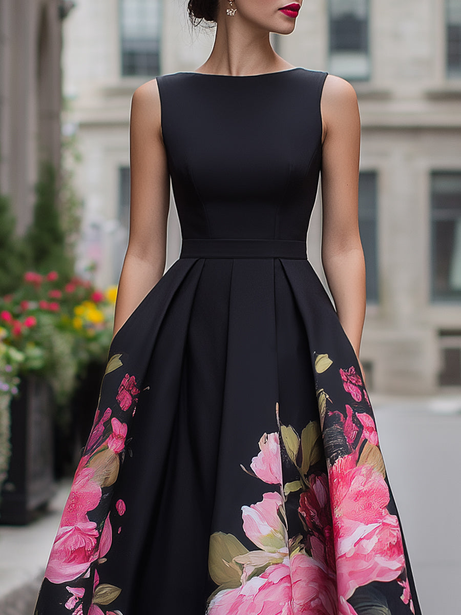 Verena™ | Sleeveless Floral Midi Dress