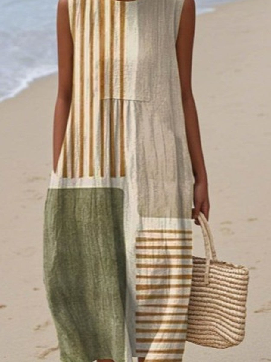 Marnie™ | Striped Colorblock Midi Dress