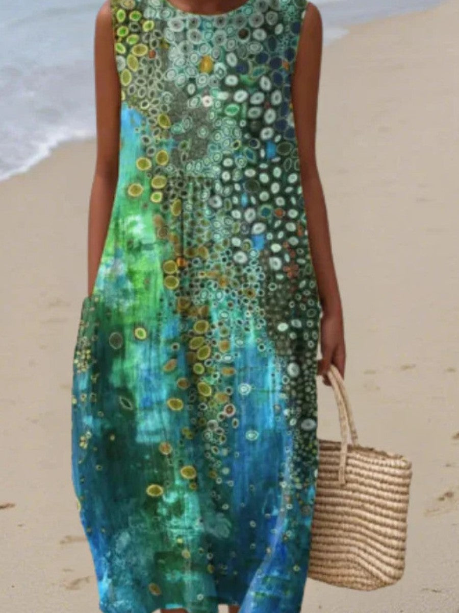 Esme™ | Emerald Mosaic Midi Dress