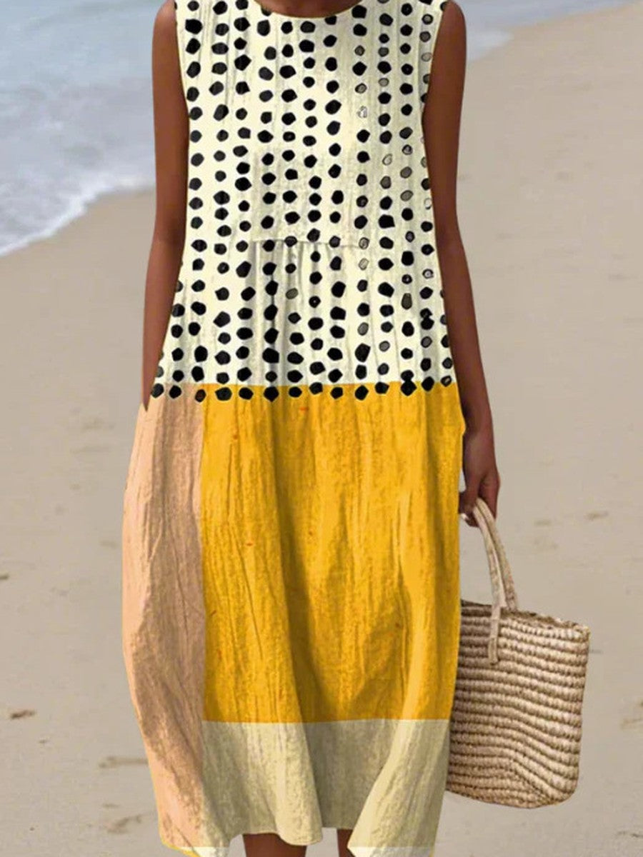 Goldie™ | Dotted Sunshine Midi Dress