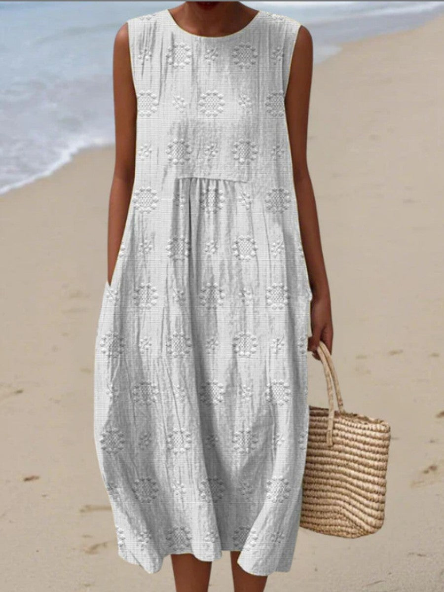 Grace™ | Ivory Jacquard Midi Dress