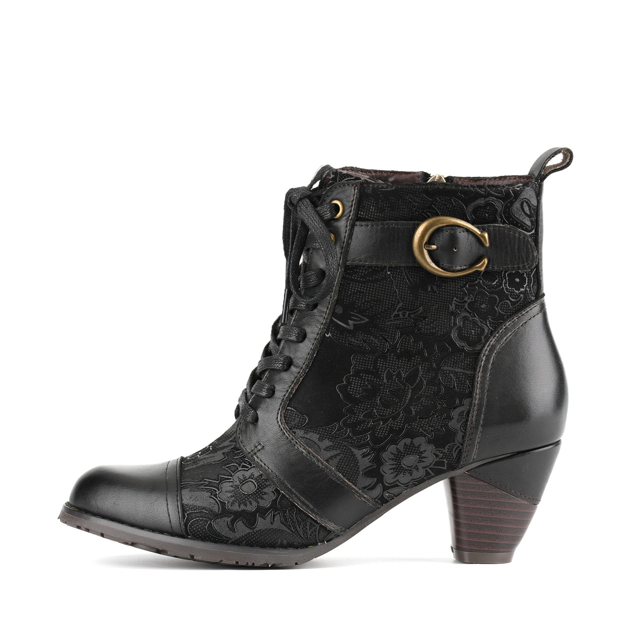 Bellancourt™ | Floral Lace-Up Ankle Boot