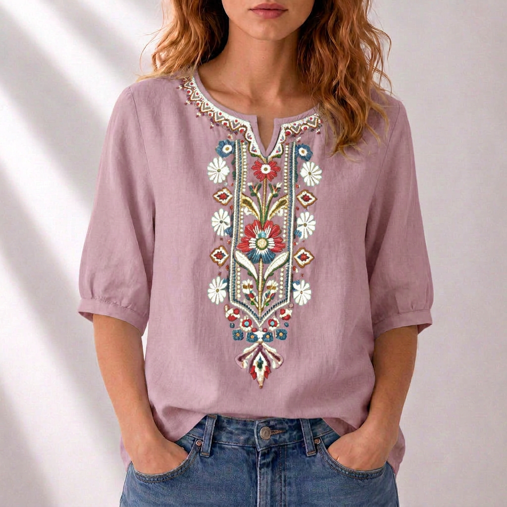 Loriette™ | Floral Embroidered Blouse