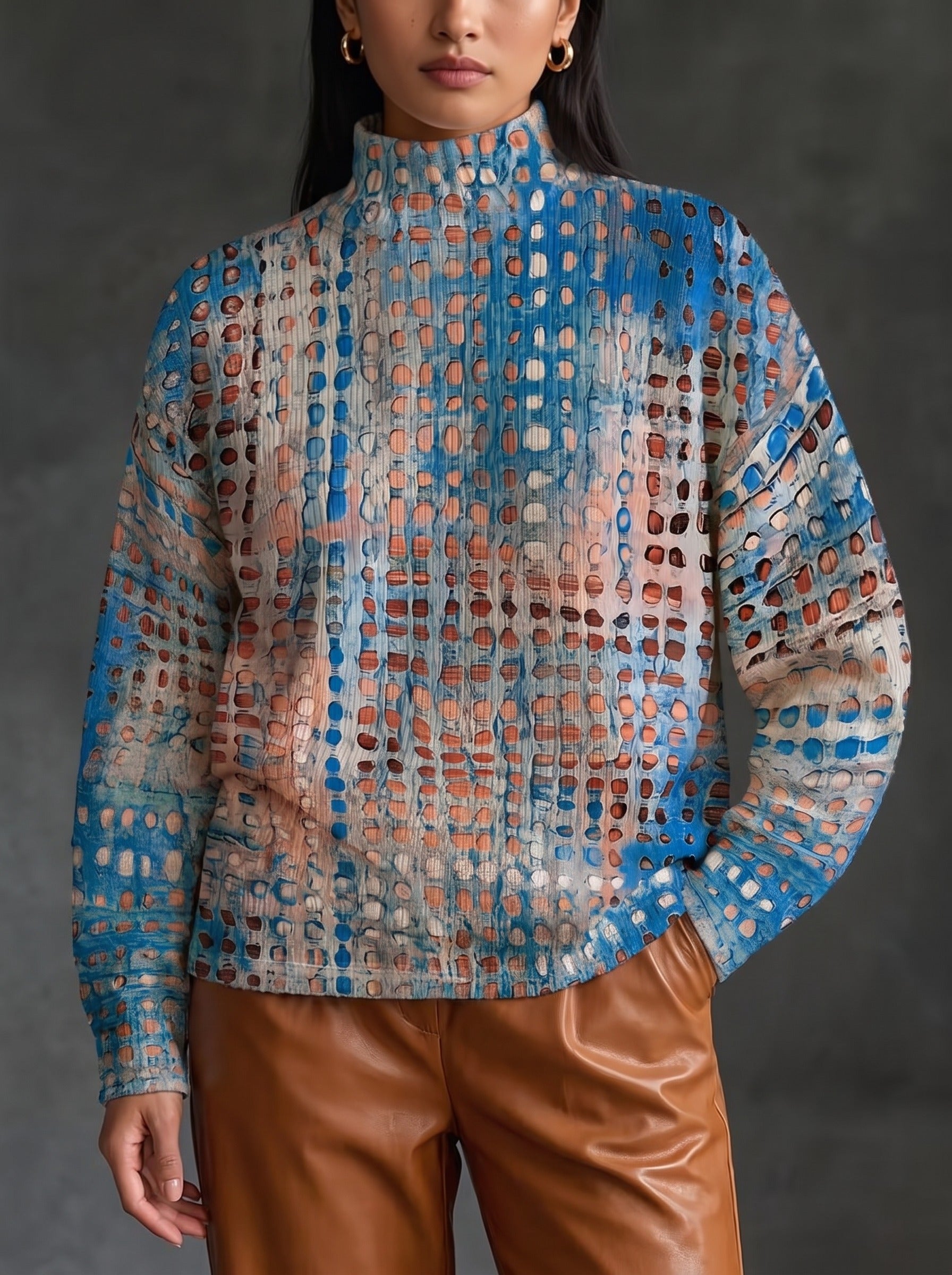 Havilah™ | Indigo Lattice Turtleneck