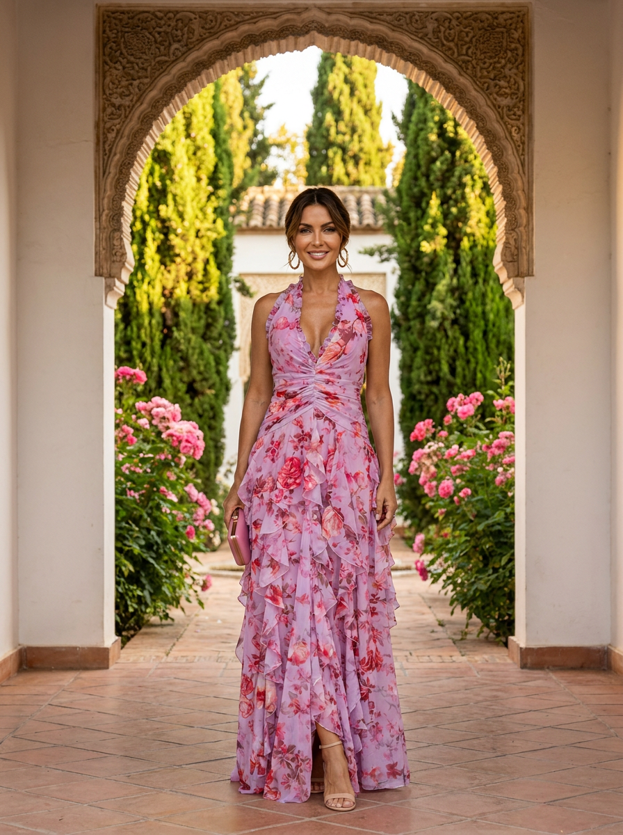 Orvaine™ | Elegant Long Halter Neck Dress