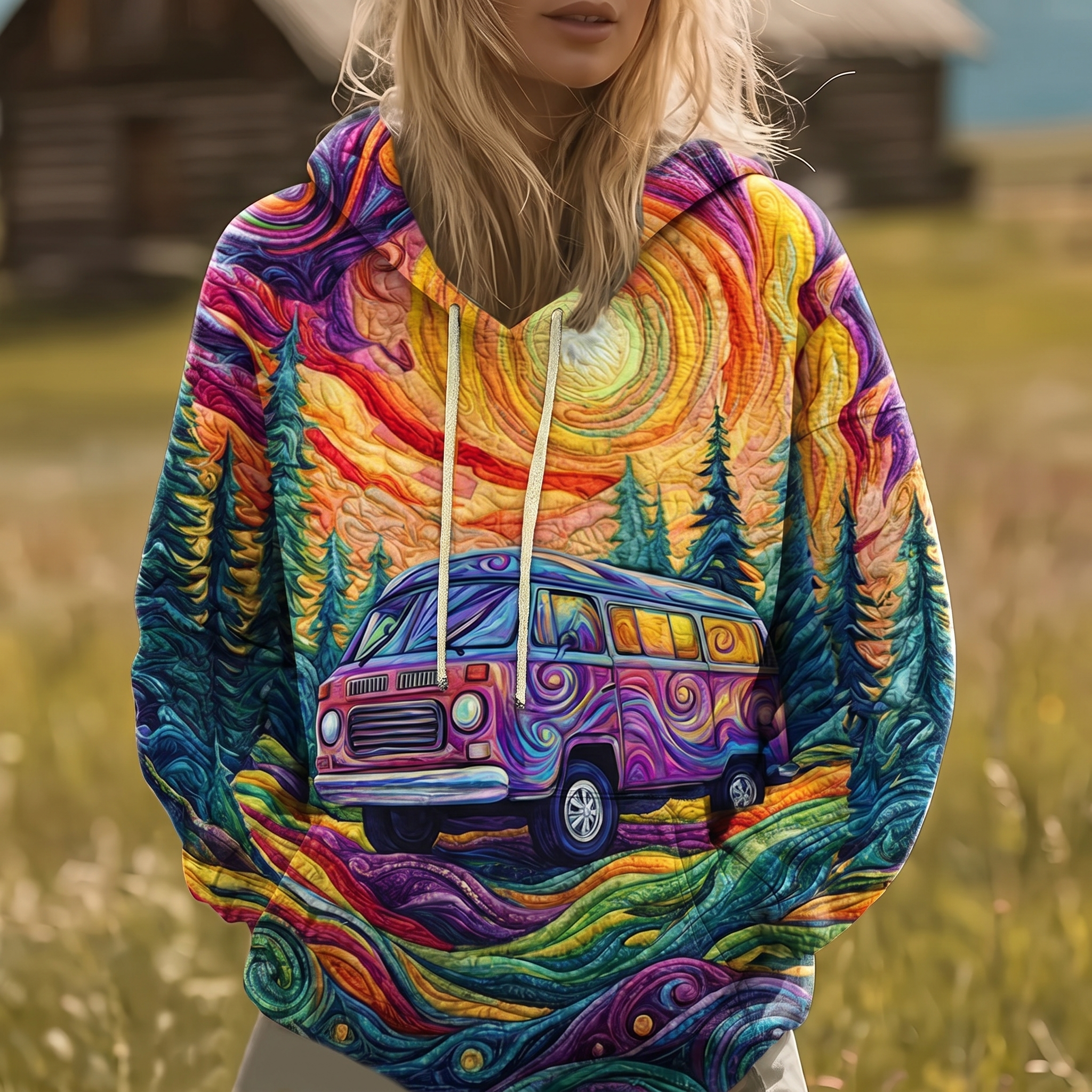 Azalea™ | Sunburst Print Hoodie