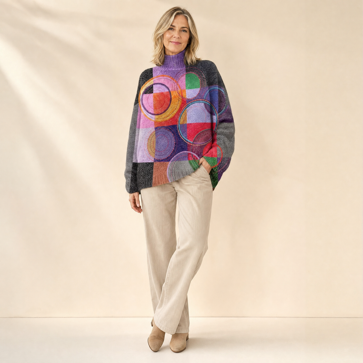 Mosara™ | Colorblock Turtleneck Sweater