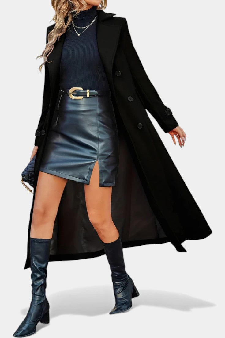 Ottilie™ | Tailored Double-Breasted Long Coat