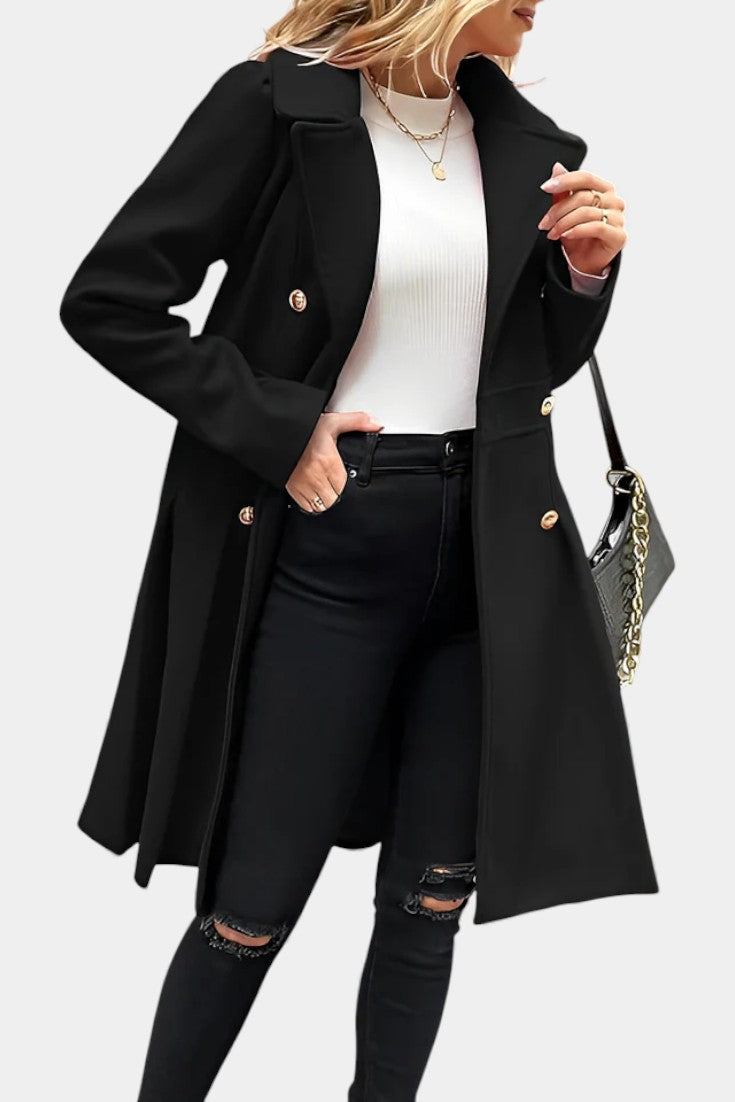 Lourella™ | Double-Breasted A-Line Coat