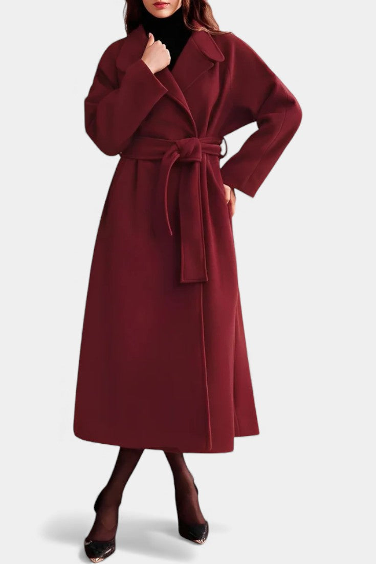 Bavarde™ | Belted Long Wrap Coat