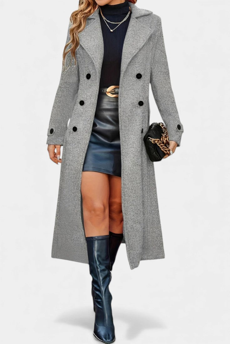 Ottilie™ | Tailored Double-Breasted Long Coat