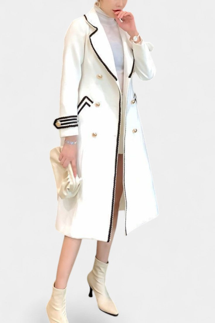 Trevaine™ | Tailored Double-Breasted Long Coat