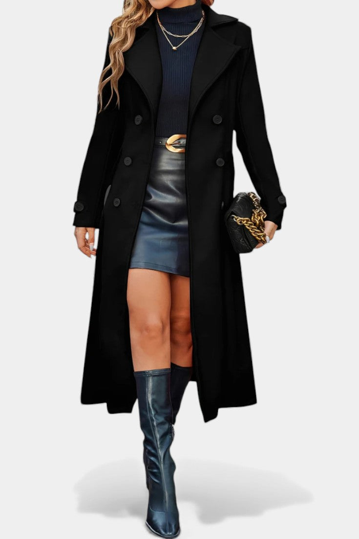Ottilie™ | Tailored Double-Breasted Long Coat