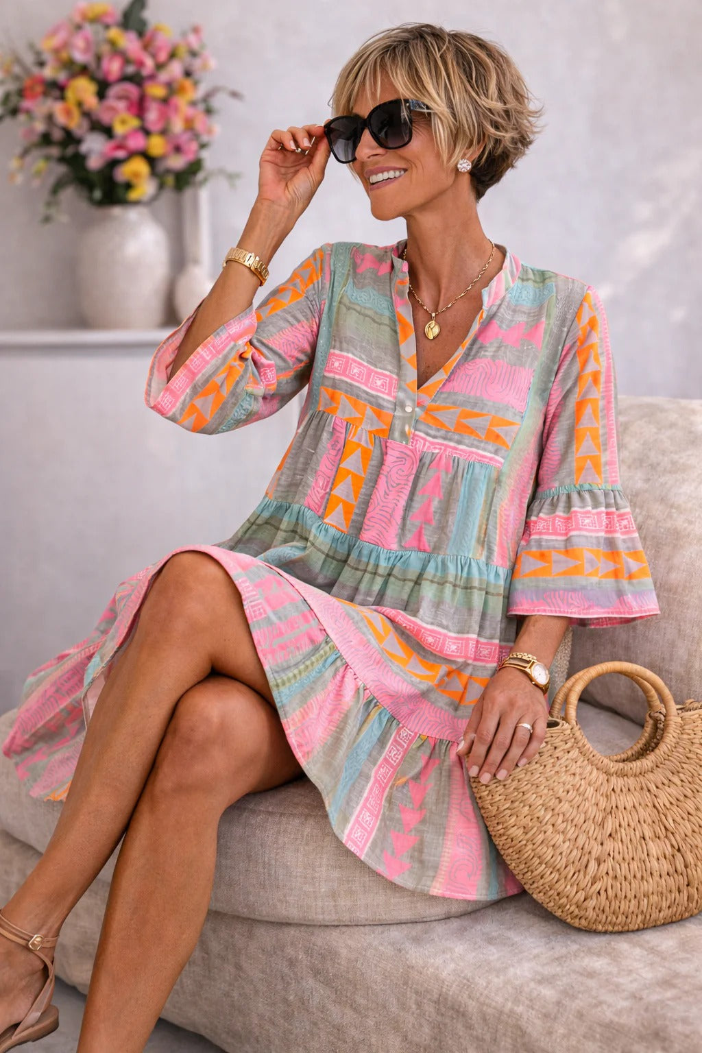 Seraphina™ | Patterned Flowing Dress