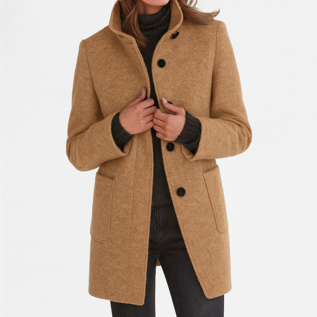 Seraphina™ | Warm, Elegant Coat with a Cosy High Collar