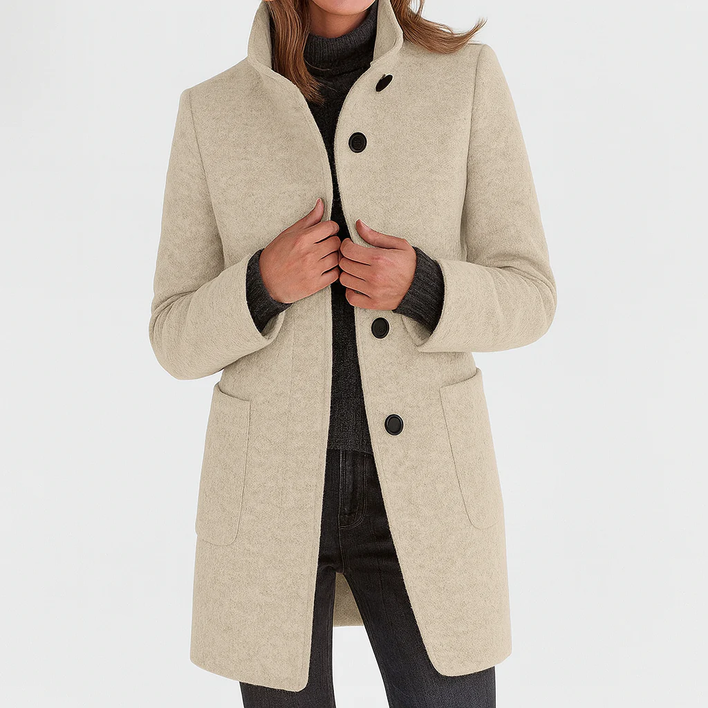 Seraphina™ | Warm, Elegant Coat with a Cosy High Collar