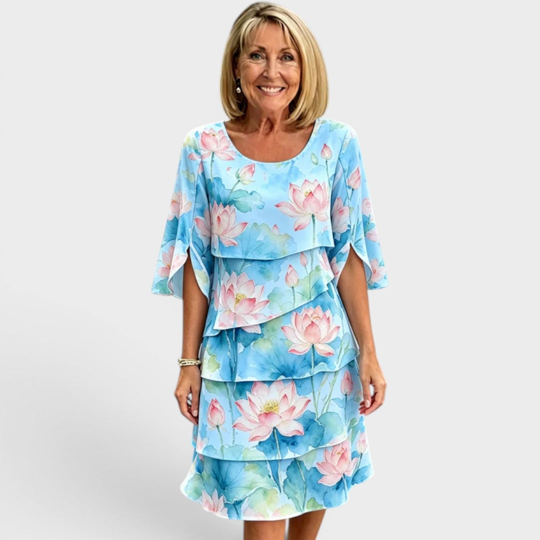 Iris™ | Layered Floral Midi Dress