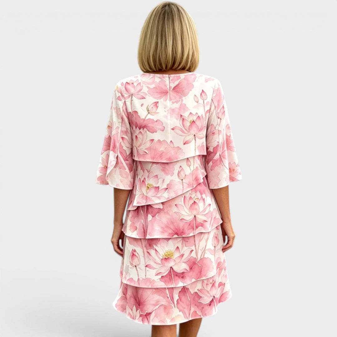 Iris™ | Layered Floral Midi Dress