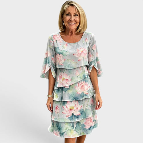 Iris™ | Layered Floral Midi Dress