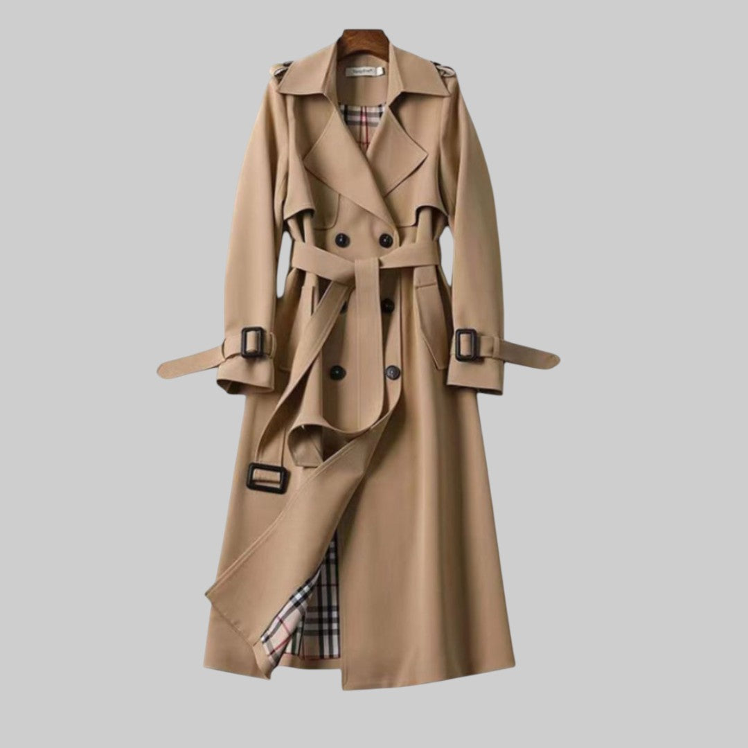 Frederica™ | Elegant Longline Belted Trench Coat