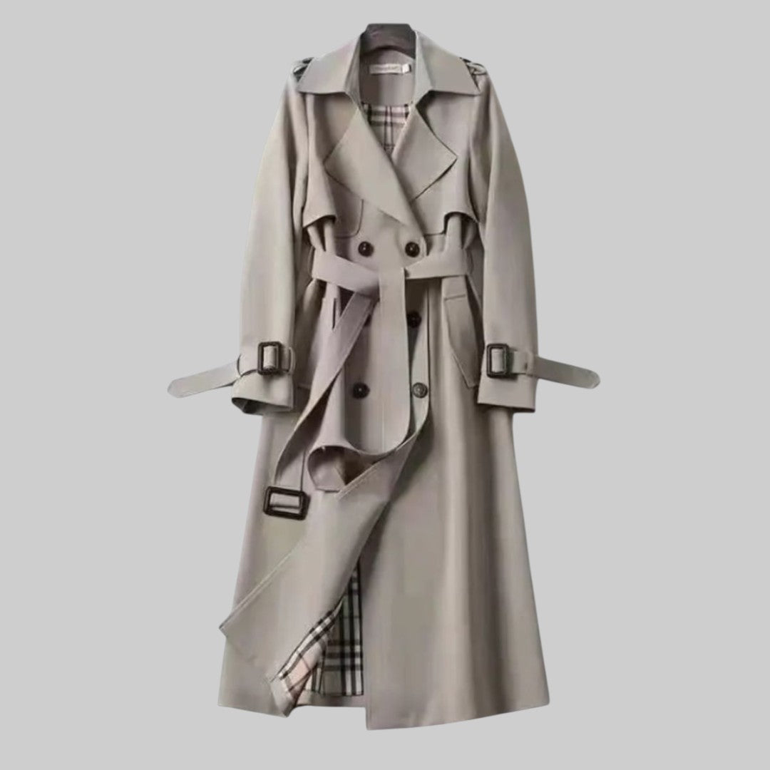 Frederica™ | Elegant Longline Belted Trench Coat