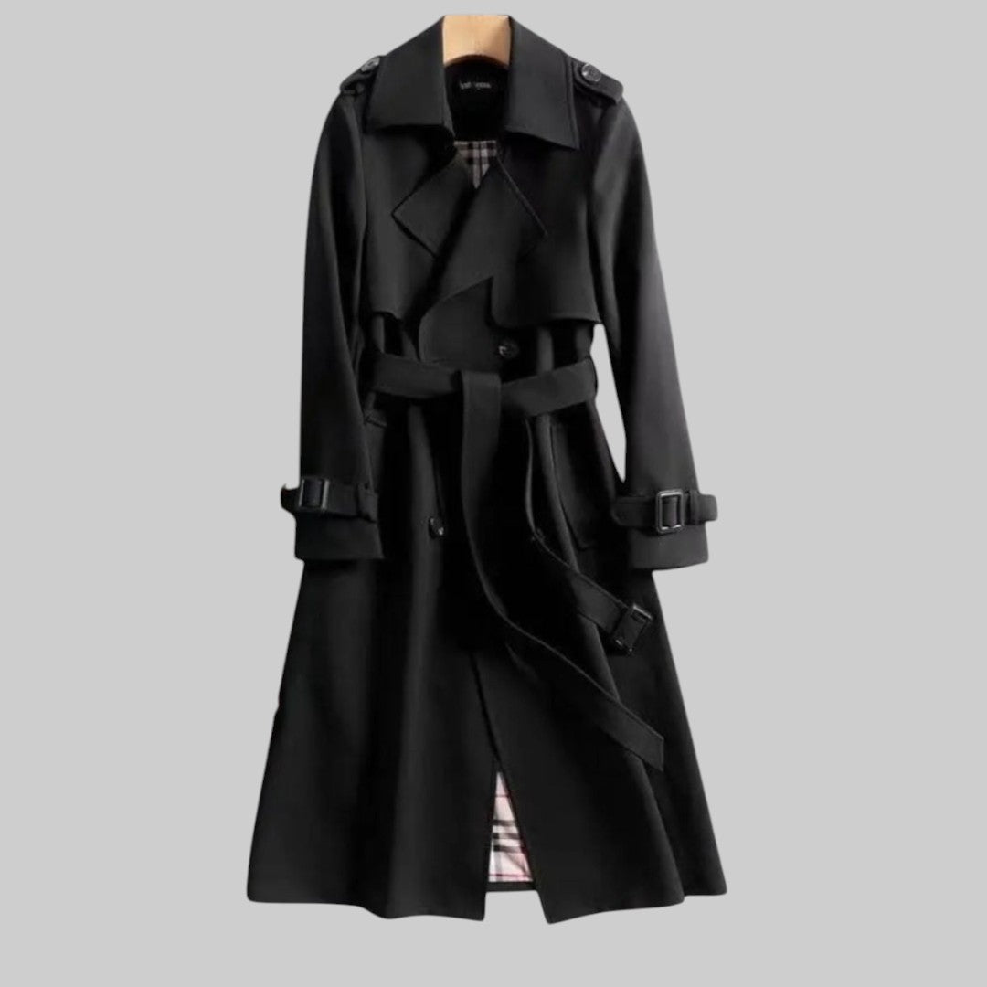 Frederica™ | Elegant Longline Belted Trench Coat