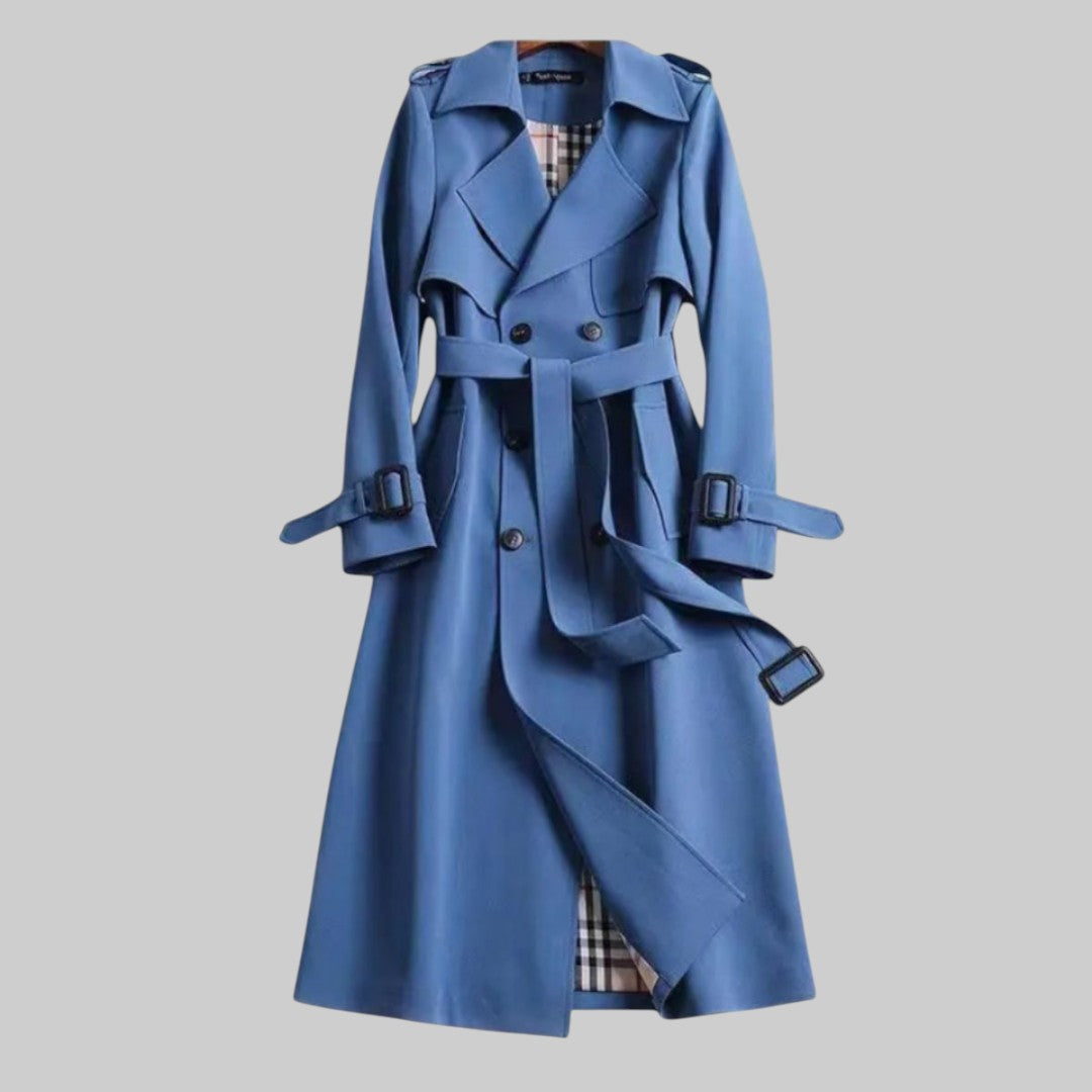 Frederica™ | Elegant Longline Belted Trench Coat