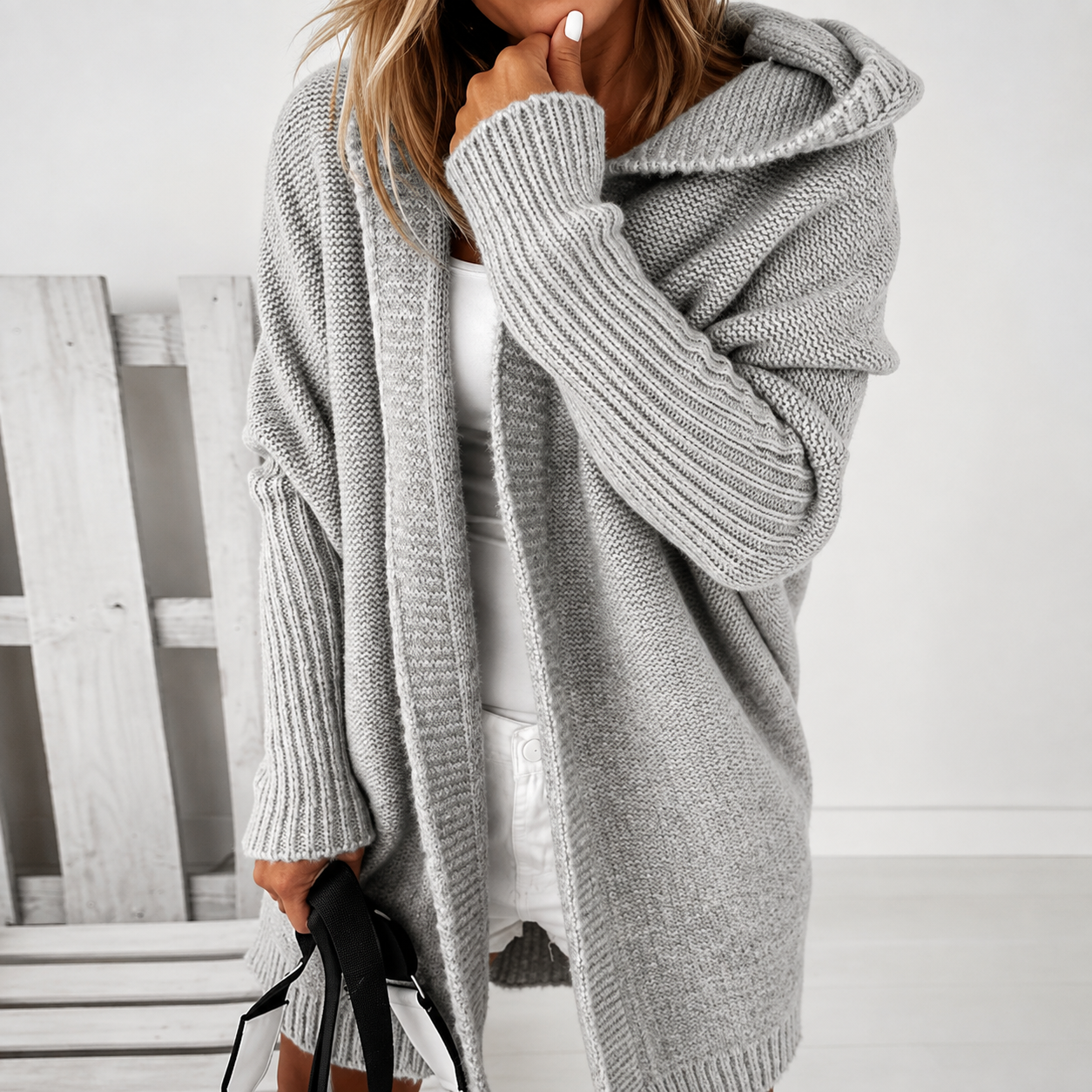 Novaine™ | Oversized Hooded Cardigan Coat