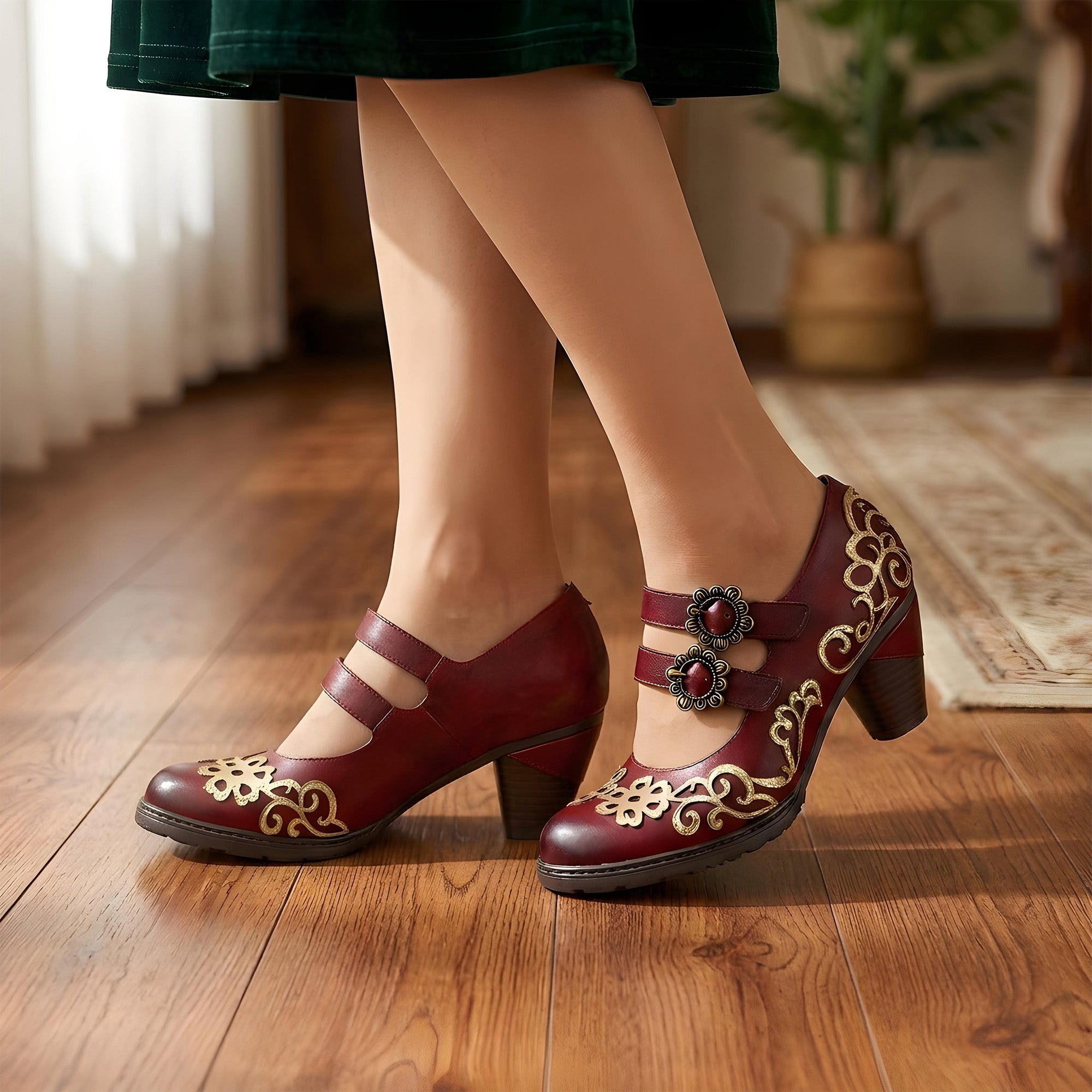 Arabesca™ | Vintage Scrollwork Mary Jane Pumps