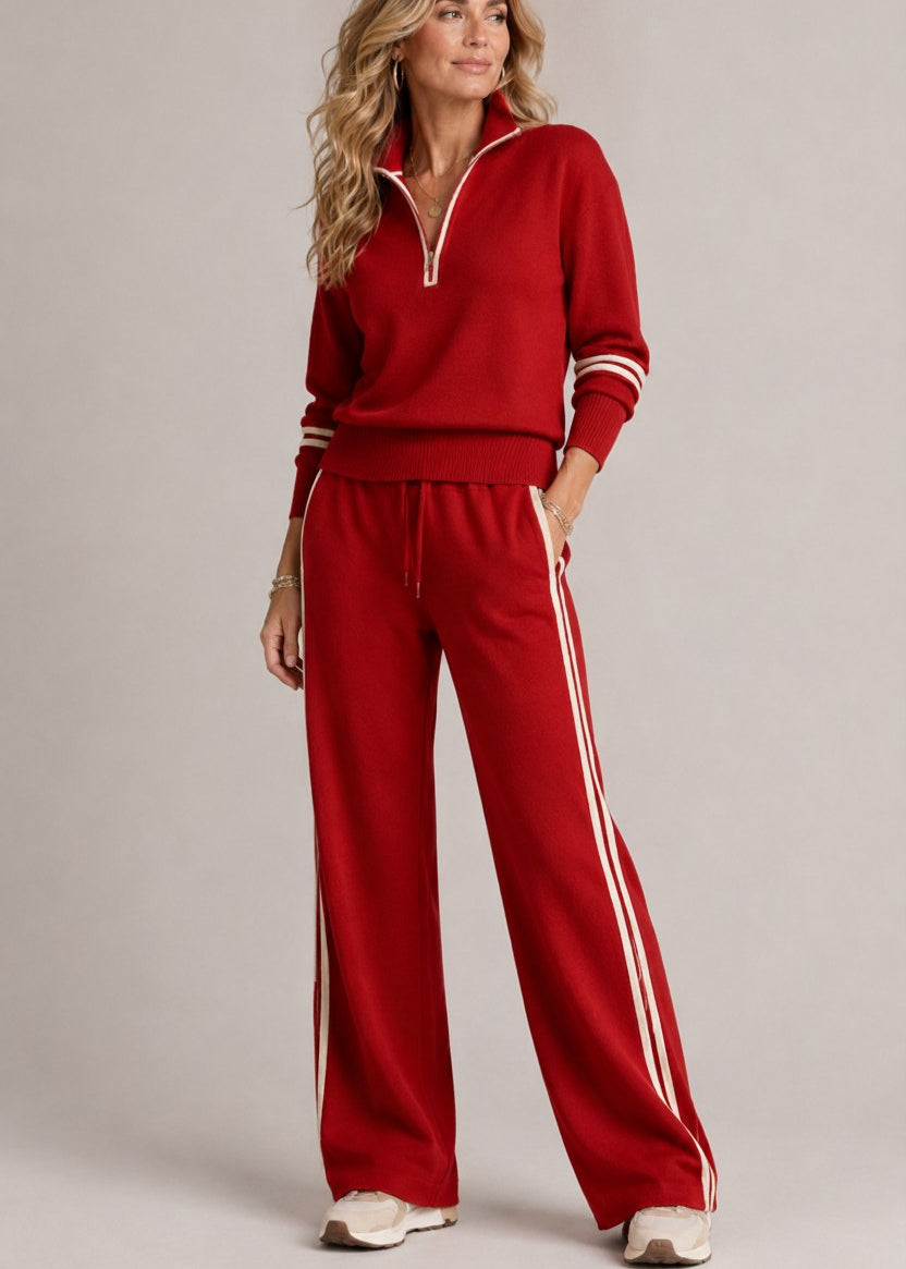 Caroline™ | Half-Zip & Wide-Leg Trouser Set